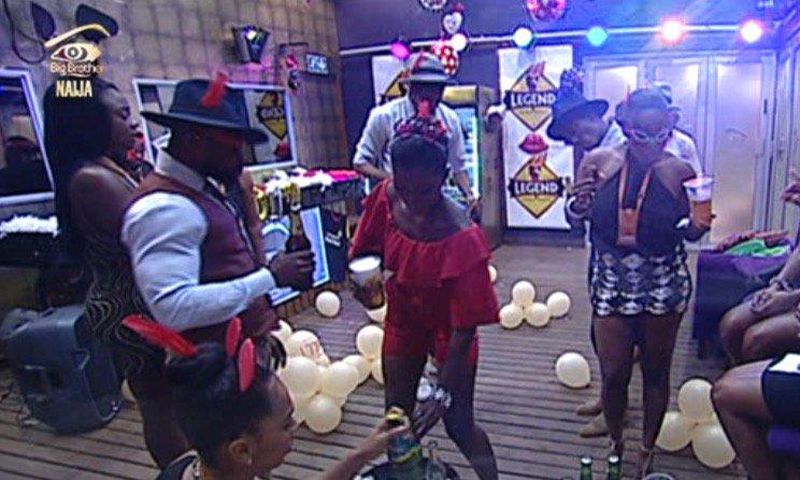 Housemates during the Legend party