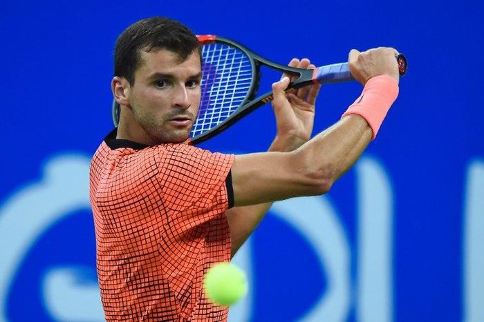 Grigor Dimitrov of Bulgaria, ex-boyfriend of Maria Sharapova, in action at the 2016 China Open