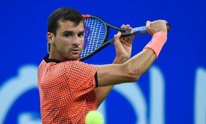 Grigor Dimitrov of Bulgaria, ex-boyfriend of Maria Sharapova, in action at the 2016 China Open
