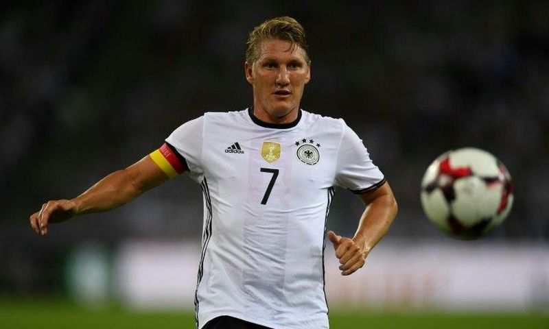 Bastian Schweinsteiger in action during Germany's international friendly against Finland in August 2016