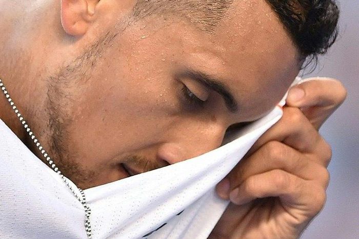 Nick Kyrgios in action against Italy's Andreas Seppi during their second-round match at the Australian Open in Melbourne, on January 18, 2017