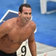 Dual Olympic champion Grant Hackett of Australia smiles after finishing third in the 400-metre freestyle final in his comeback swim after seven years out of the pool, at Australia's world championship trials in Sydney in 2015