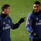Real Madrid forward Cristiano Ronaldo (left) and midfielder Casemiro train in Yokohama on December 16, 2016