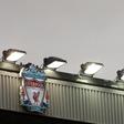 The Liverpool club crest is seen on the roof of the Centenary Stand