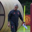 Manchester United's Jose Mourinho arrives to attend a team training session at the club's training complex near Carrington, on May 23, 2017