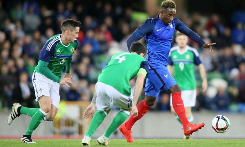 Moussa Dembele (right) scored a double for the France Under-21 side in the international break