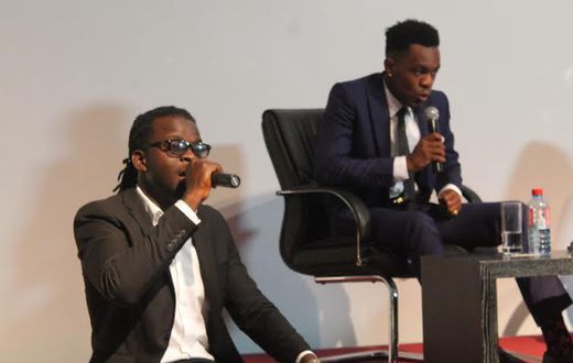 Jupitar and Patoranking at the "GOE" album launch