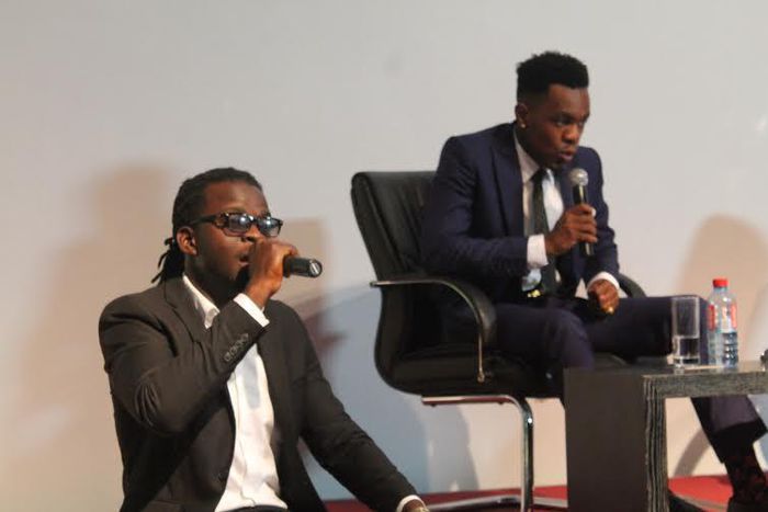 Jupitar and Patoranking at the "GOE" album launch