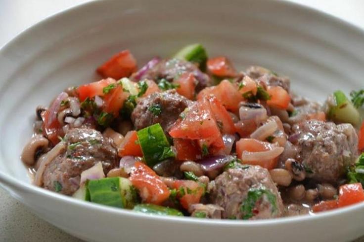 Harissa meatballs with black eyed beans (Ndudu by fafa)