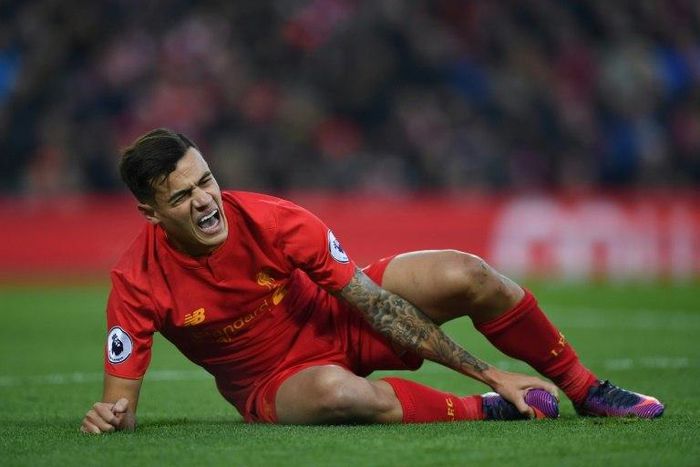 Liverpool's Philippe Coutinho sustained suspected ankle ligament damage during his team's win over Sunderland