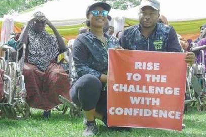 Tonto Dikeh and Oladunni Churchill at a charity match