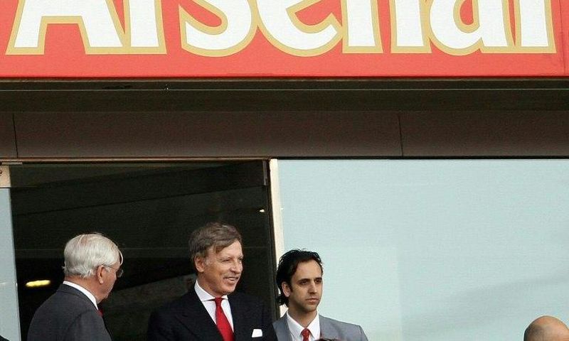 Arsenal majority owner Stan Kroenke (2nd L) looks on from the executive boxes during his team's Premier League game against Liverpool at the Emirates Stadium in London on April 17, 2011