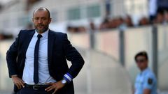 Porto's coach Nuno Espirito Santo looks on from the sideline during the Portuguese league football match Moreirense FC vs FC Porto at the Comendador Joaquim de Almeida Freitas stadium in Moreira de Conegos on May 21, 2017