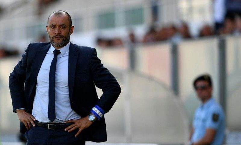 Porto's coach Nuno Espirito Santo looks on from the sideline during the Portuguese league football match Moreirense FC vs FC Porto at the Comendador Joaquim de Almeida Freitas stadium in Moreira de Conegos on May 21, 2017