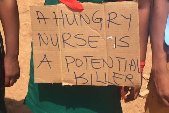 Scores of unemployed nurses on Wednesday, April 27, hit the streets to protest against delays in their postings