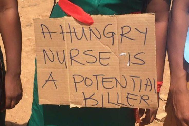 Scores of unemployed nurses on Wednesday, April 27, hit the streets to protest against delays in their postings