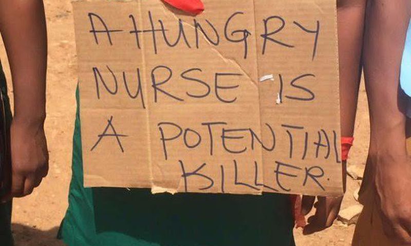 Scores of unemployed nurses on Wednesday, April 27, hit the streets to protest against delays in their postings