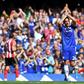 Chelsea's defender John Terry waves to the crowd as he is substituted off in the 26th minute at Stamford Bridge on May 21, 2017