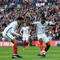 England's striker Jermain Defoe (C) shoots to score his team's first goal during the World Cup 2018 qualification football match between England and Lithuania at Wembley Stadium in London on March 26, 2017