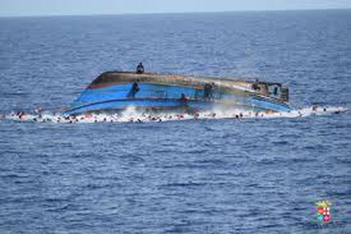 Capsized boat
