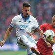 Hoffenheim's defender Ermin Bicakcic (L) and Bayern Munich's defender Rafinha clash for the ball on November 5, 2016