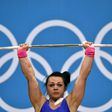 Kazakhstan's Svetlana Podobedova won the gold medal during the women's 75kg weightlifting event at the London 2012 Olympic Games