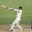 Colin de Grandhomme of New Zealand bats on day four of their third Test match against South Africa, at Seddon Park in Hamilton, on March 28, 2017