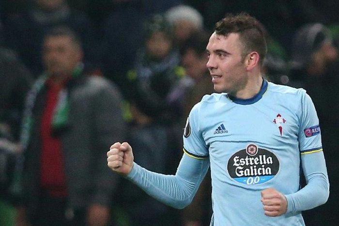 Celta Vigo's forward Iago Aspas, pictured in March 2017, has scored 21 goals this season to help Celta reach the quarter-finals of the Europa League