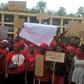 The women staged the demonstration Thursday morning