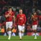 (L-R) Manchester United celebrate winning their UEFA Europa League semi-final, second-leg football match against Celta Vigo at Old Trafford stadium in Manchester, north-west England, on May 11, 2017