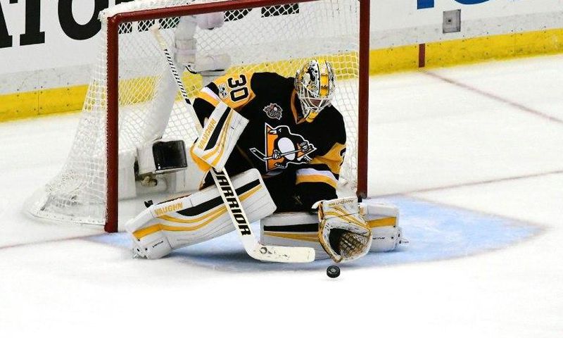 Matt Murray of the Pittsburgh Penguins makes a save against the Ottawa Senators on May 21, 2017