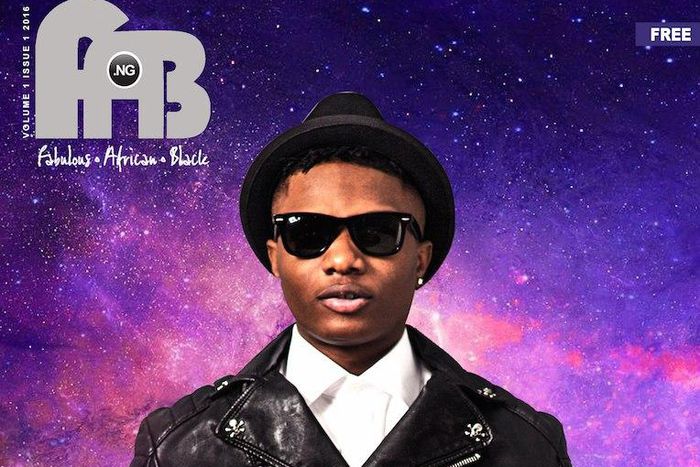 Wizkid on the cover of Fab African Black magazine
