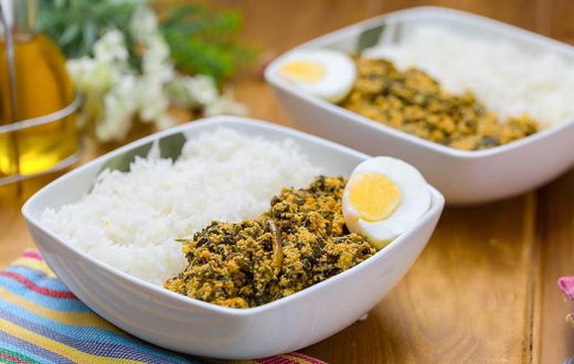 Rice with palava sauce (Telandeworld)