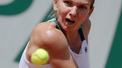 Romania's Simona Halep in action against Ukraine's Elina Svitolina in the French Open quarter-finals on June 7, 2017