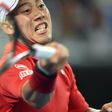 Japan's Kei Nishikori in action against Lukas Lacko of Slovakia during their third round match at the Australian Open in Melbourne on January 20, 2017