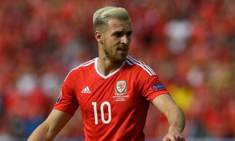 Wales' midfielder Aaron Ramsey in action during a Euro 2016 match against Northern Ireland in Paris