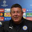 Leicester City manager Craig Shakespeare speaks during a press conference at the King Power stadium