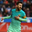 Barcelona's Argentinian forward Lionel Messi celebrates after scoring against Deportivo Alaves von Feburary 11, 2017