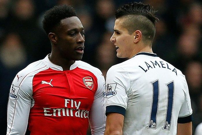 Tottenham Hotspur's Erik Lamela (right) and Arsenal's Danny Welbeck pictured during a Premier League match at White Hart Lane in London on March 5, 2016