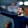 Palermo's Italian coach Roberto De Zerbi gestures during the Serie A match between AS Roma and Palermo at the Olympic stadium in Rome on October 23, 2016