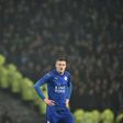 Leicester City's striker Jamie Vardy reacts during the English FA Cup football match between Derby County and Leicester City at Pride Park Stadium January 27, 2017