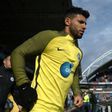 Sergio Aguero warms up ahead of Manchester City's FA Cup game against Huddersfield Town at the John Smith stadium on February 18, 2017