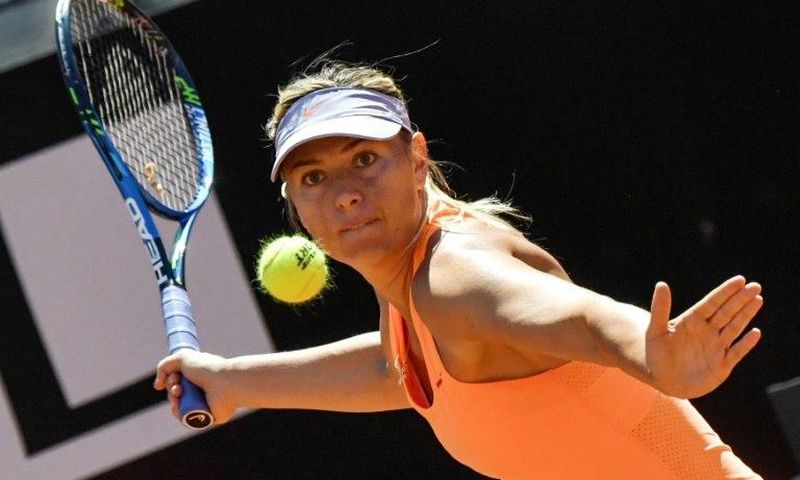 Maria Sharapova pictured in Rome on May 15, 2017
