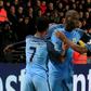 Manchester City's Yaya Toure (C) celebrates scoring a goal during their English Premier League match against Hull City, at the KCOM Stadium in Kingston upon Hull, on December 26, 2016