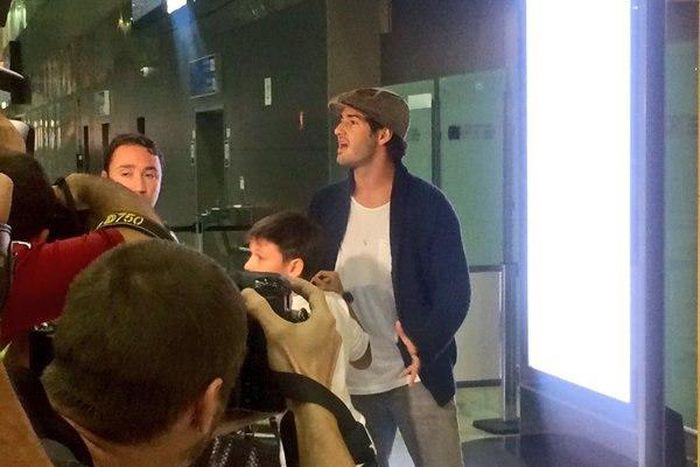 Alexandre Pato at Guarulhos International Airport in Sao Paulo