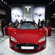 A Tesla Model S P85d on display at the 2015 Shanghai auto show. Electric vehicle sales have been government-subsidised partly to help reduce China's notorious air pollution, and the Chinese market is now the world's biggest and growing quickly