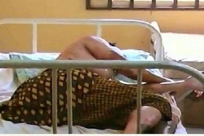 Margaret Onya on her hospital bed