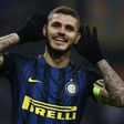 Inter Milan's forward Mauro Icardi celebrates after scoring on November 6, 2016