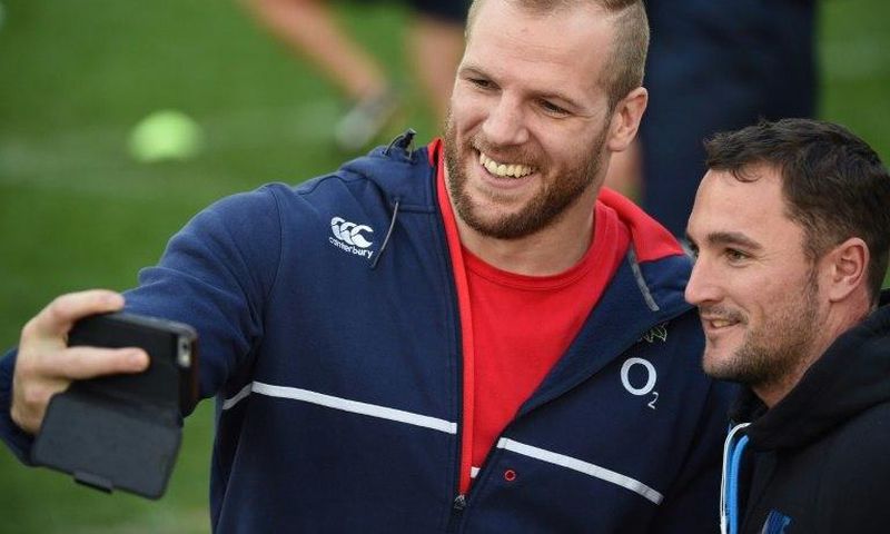 England flanker James Haskell (left)