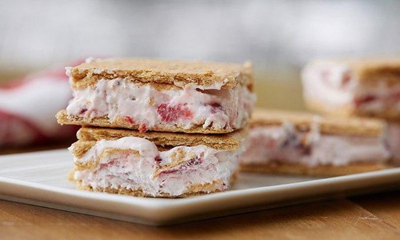 Frozen yogurt sandwiches